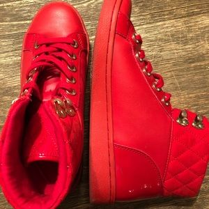 Red high top shoes